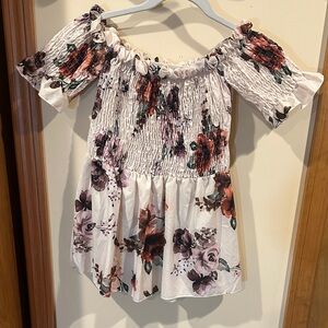 Boohoo Off-Shoulder Floral Blouse - White and Red